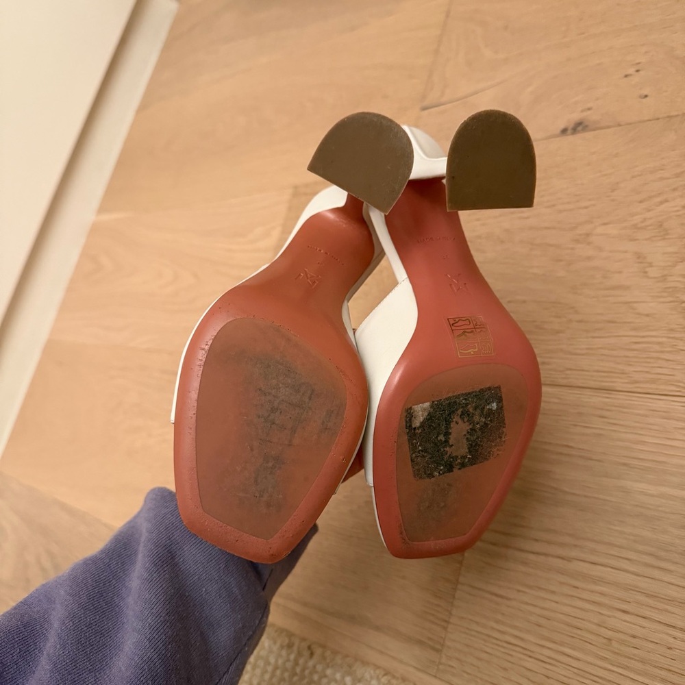 Amina Muaddi Lupita Leather Sandals - Picture 3 of 3